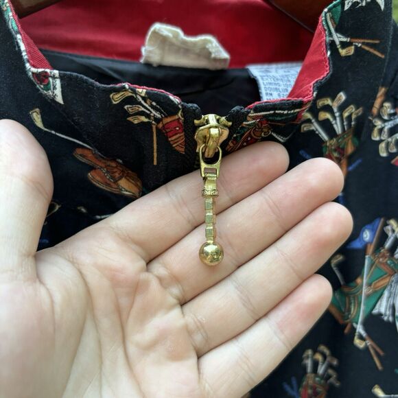 Vintage 90s Golf Jacket Full Zip Windbreaker Mens Med Preppy Casual Line Up AOP - Picture 2 of 9